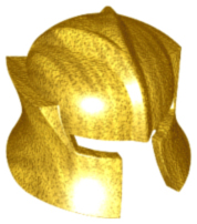 Helmet Castle with Cheek Protection Angled in Pearl Gold