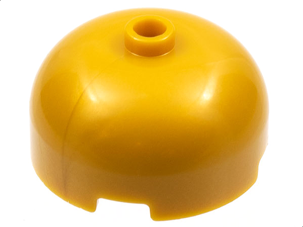 Brick Round 3 x 3 Dome with Center Stud in Pearl Gold