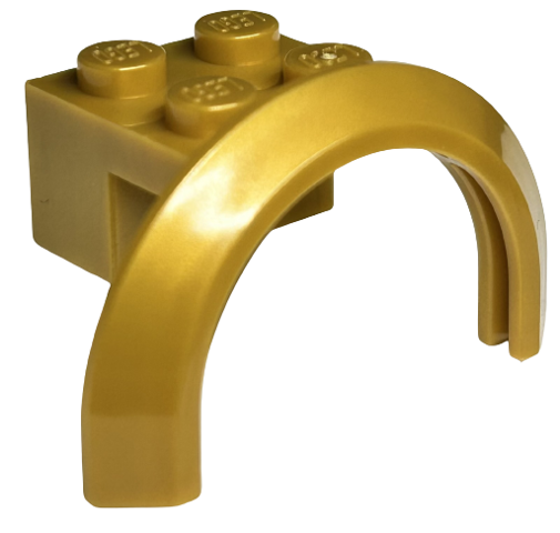 Wheel Arch, Mudguard 4 x 2 1/2 x 2 with 2 x 2 Plate in Pearl Gold