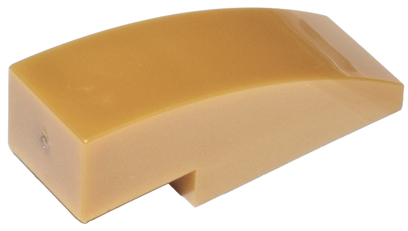 Brick Curved 3 x 1 No Studs in Pearl Gold