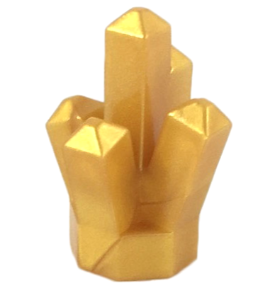 Rock 1 x 1 Crystal 5 Point in Pearl Gold