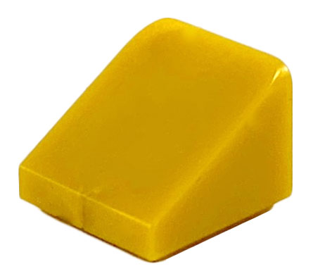 Brick Sloped 30° 1 x 1 x 2/3 (Cheese Slope) in Pearl Gold