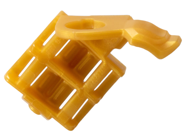 Minifig Neckwear Armor Shoulder Pad Single with Scabbard for 2 Katanas, Wedge in Pearl Gold