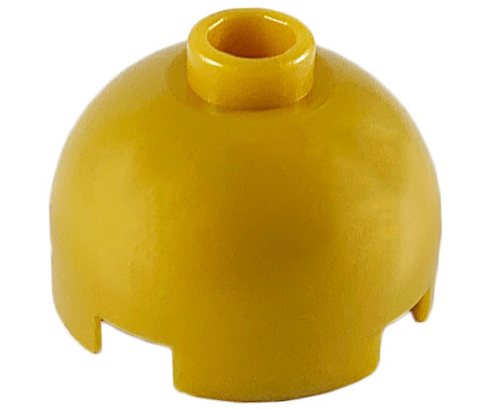 Brick Round 2 x 2 Dome Top, Vented Stud in Pearl Gold