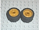 Wheel 18 x 14 with Pin Hole, Fake Bolts and Shallow Spokes With Black Tyre, Pin with Axle in Pearl Gold