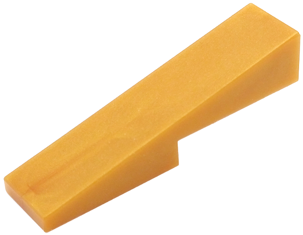 Brick Sloped 1 x 4 with 1 x 2 Cutout in Pearl Gold