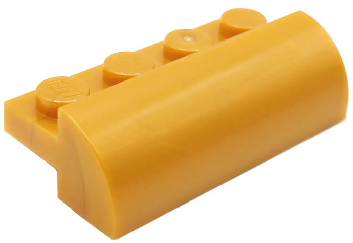Brick Curved 2 x 4 x 1 in Pearl Gold