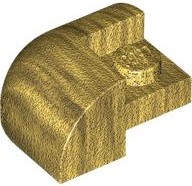 Brick Round, Curved 2 x 2 x 1, Corner in Pearl Gold