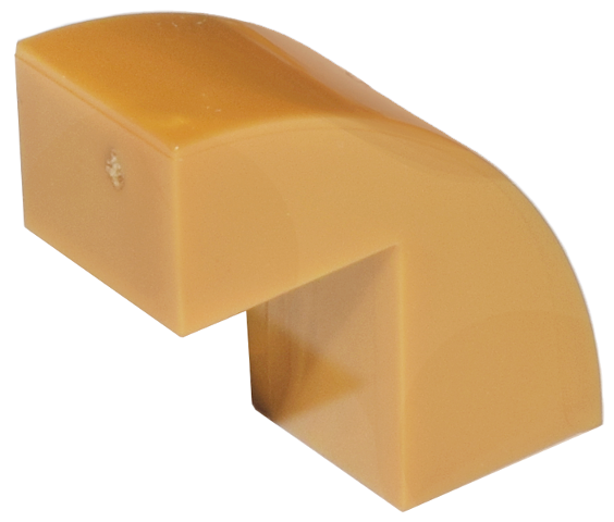Brick Curved 1 x 2 x 1 2/3 with 1 Cutout in Pearl Gold