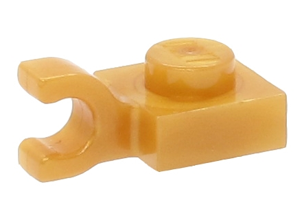 Plate Special 1 x 1 with Clip Horizontal [Thick U Clip] in Pearl Gold
