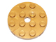 Plate Round 4 x 4 with Pin Hole in Pearl Gold