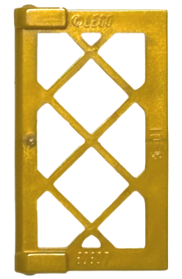 Window 1 x 2 x 3 Pane Latticed with Thick Corner Tabs in Pearl Gold