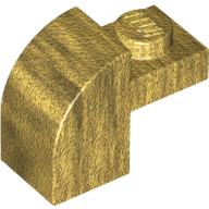 Brick Curved 1 x 2 x 1 1/3 with Curved Top in Pearl Gold