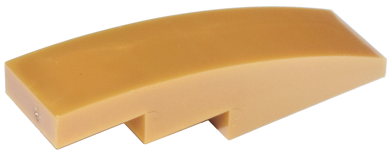 Brick Curved 4 x 1 No Studs [Stud Holder with Asymmetric Ridges] in Pearl Gold