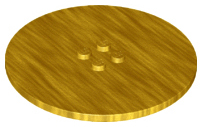 Plate Special Round 8 x 8 with 2 x 2 Center Studs with Groove in Pearl Gold