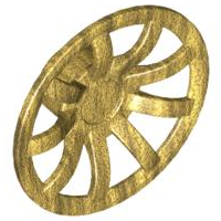 Wheel Cover 9 Spoke - 24mm D. in Pearl Gold