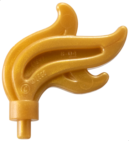 Flame / Headwear Accessory Plume / Feather, Triple Point in Pearl Gold