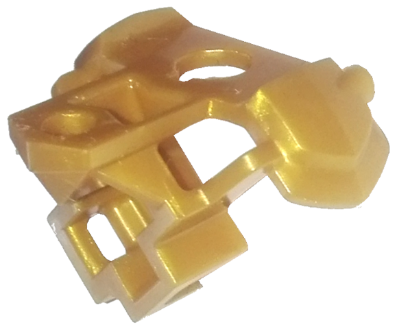 Minifig Neckwear Armor Double Shoulder Pad with Scabbard for 2 Katanas in Pearl Gold