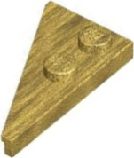Wedge Plate 2 x 4 27° Right in Pearl Gold