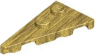 Wedge Plate 2 x 4 27° Left in Pearl Gold