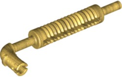 Exhaust Pipe with Technic Pin - Flat End, Squared Hole in Pearl Gold