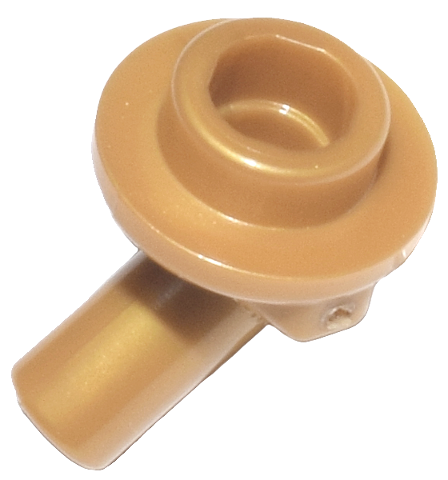 Bar, Angled with 1 x 1 Round Plate / Stud on End in Pearl Gold