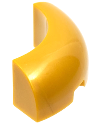 Brick Round Corner 3 x 3 x 1 No Studs in Pearl Gold