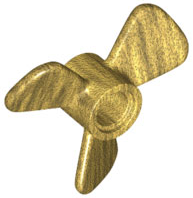Propeller 3 Blade 3 Diameter with Pin Hole in Pearl Gold
