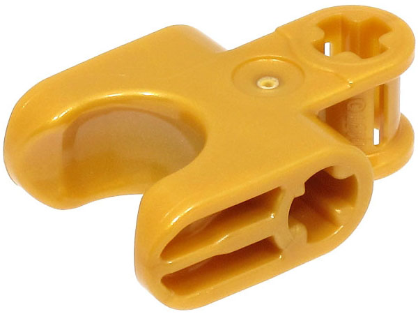 Technic Axle Connector 2 x 3 with Ball Socket, Closed Sides in Pearl Gold