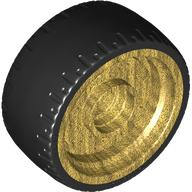 Wheel Rim 24 x 12 with Black Tyre in Pearl Gold