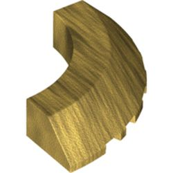 Brick Round Corner 5 x 5 x 1 Slope, Bottom Cut Outs, No Studs, Flat Top in Pearl Gold
