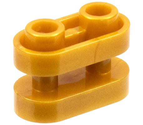 Brick Special 1 x 2 Rounded with Center Bars in Pearl Gold