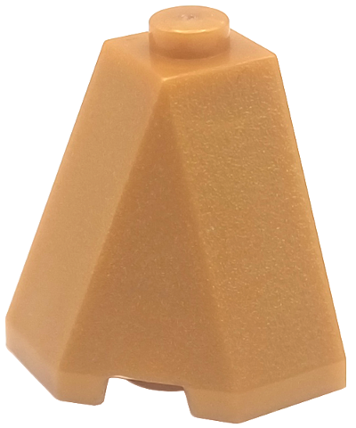 Brick Wedged, Sloped 65° 2 x 2 x 2 Corner in Pearl Gold