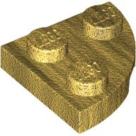 Plate Round Corner 2 x 2 in Pearl Gold