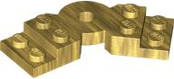 Plate Angled 2 x 2 with Step and Hole in Center in Pearl Gold