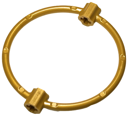 Bar, Ring 7L Diameter, with 2 Axle Connectors in Pearl Gold