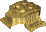 Large Figure Cover 4 x 3 x 2 with Bar, 4 Studs, Ridged in Pearl Gold