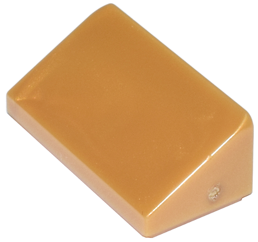 Brick Sloped 30° 1 x 2 x 2/3 in Pearl Gold
