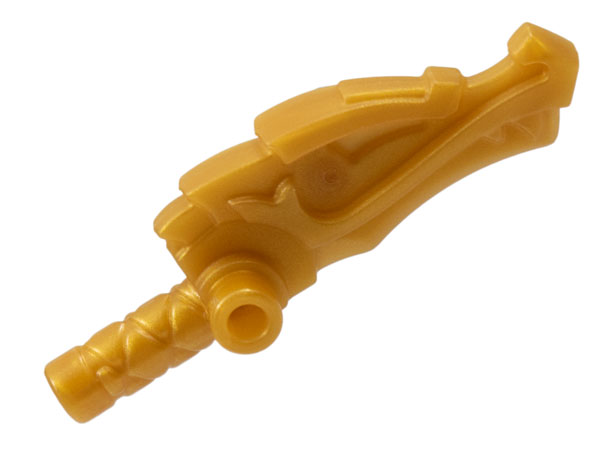 Weapon Club / Nunchuck End, with Dragon Head in Pearl Gold