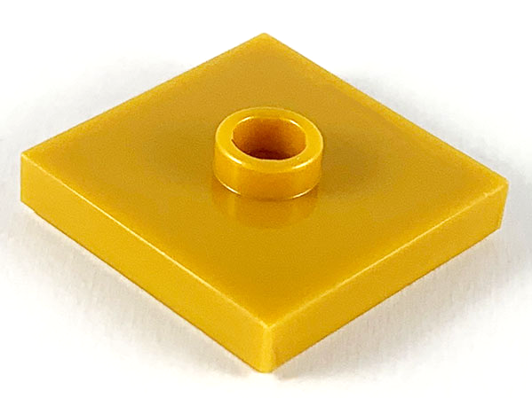 Plate Special 2 x 2 with Groove and Center Stud (Jumper) in Pearl Gold