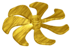 Propeller 7 Blade 6 Diameter in Pearl Gold