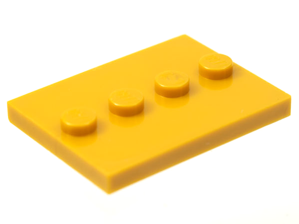 Plate Special 3 x 4 with 1 x 4 Center Studs [Plain] in Pearl Gold