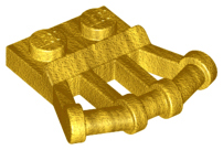 Plate Special 1 x 2 with Angled Handles on Side in Pearl Gold