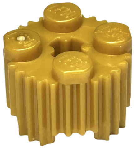 Brick Round 2 x 2 [Grill] in Pearl Gold
