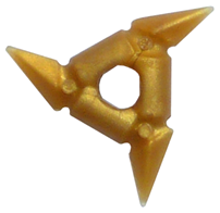 Weapon Throwing Star / Shuriken with Textured Grips in Pearl Gold