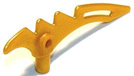 Weapon Scythe / Crescent Blade Serrated with Bar in Pearl Gold