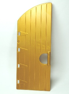 Duplo Door 1 x 3 1/2 x 6 2/3 with Curved Top and Open Handle - Castle in Pearl Gold