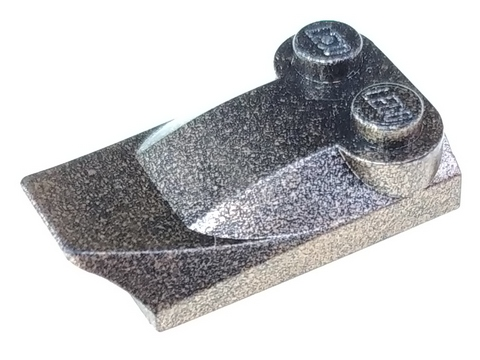 Brick Wedged, Curved 2 x 3 x 2/3 Two Studs, Wing End in Speckle Black-Copper