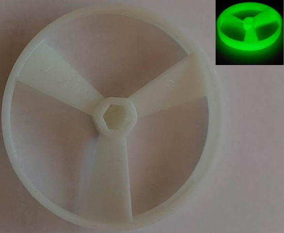 Large Figure Spinner / Propeller without Code (Rhotuka) [Plain] in Glow In Dark Trans