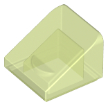 Brick Sloped 30° 1 x 1 x 2/3 (Cheese Slope) in Glow In Dark Trans